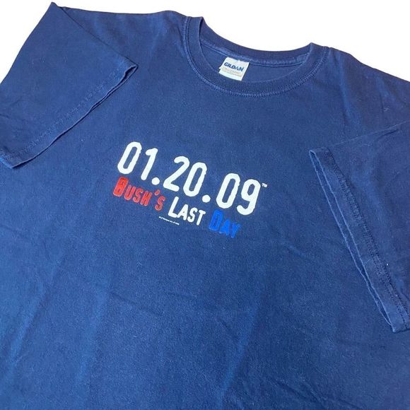 Vintage George Bush T Shirt Size XL Bush's Last Day 01.20.09 Democrat Obama - Picture 2 of 5